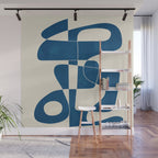 Minimal Abstract Cobalt Wall Mural Gallery Image 1