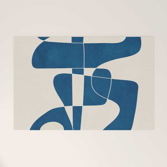 Minimal Abstract Cobalt Welcome Mat Gallery Image 1