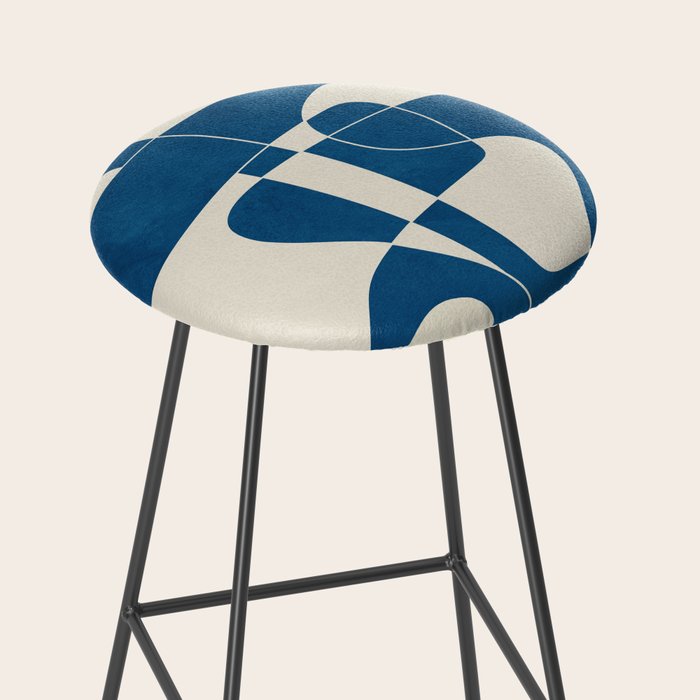 Minimal Abstract Cobalt Stool Gallery Image 2