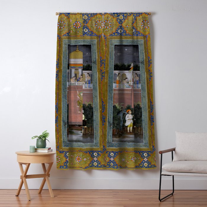 Prince Climbing Tower Manuscript Mughal India Window Curtain Gallery Image 1