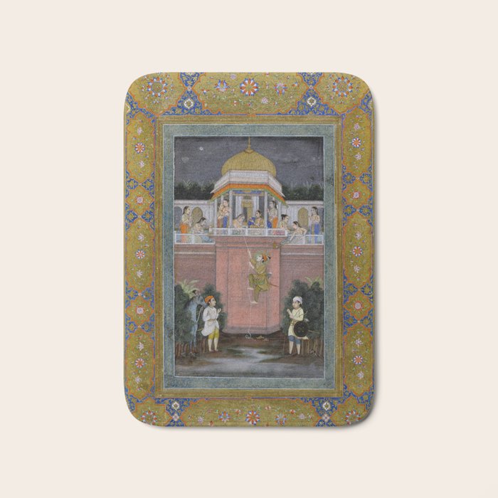 Prince Climbing Tower Manuscript Mughal India Bath Mat Gallery Image 1