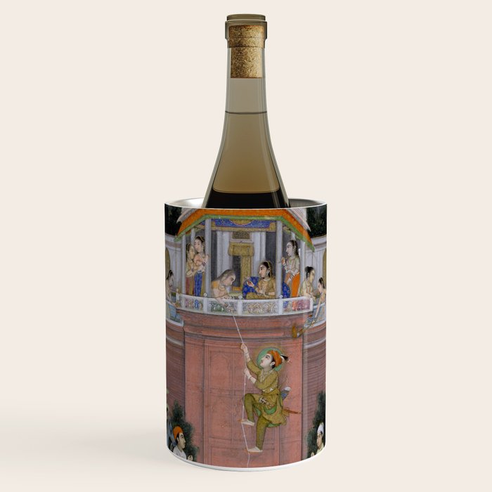 Prince Climbing Tower Manuscript Mughal India Wine Chiller Gallery Image 1