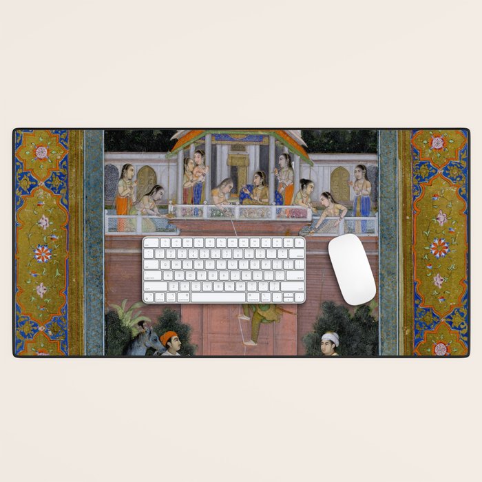 Prince Climbing Tower Manuscript Mughal India Desk Mat Gallery Image 1