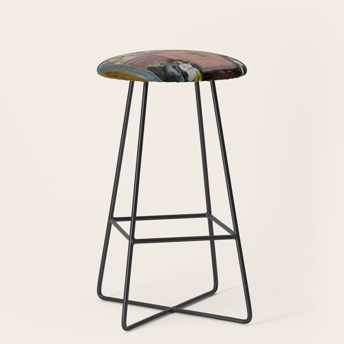Prince Climbing Tower Manuscript Mughal India Stool Gallery Image 1