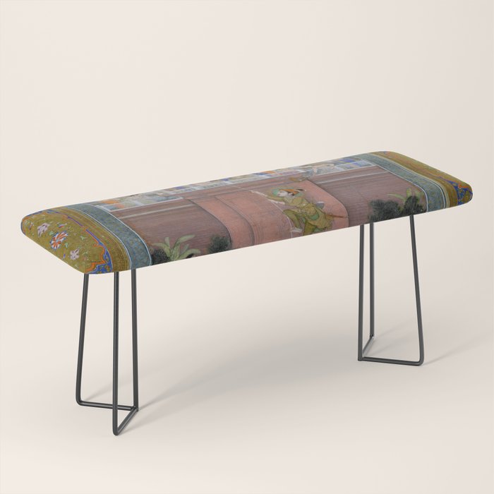 Prince Climbing Tower Manuscript Mughal India Bench Gallery Image 1