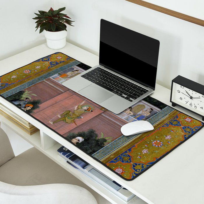 Prince Climbing Tower Manuscript Mughal India Desk Mat Gallery Image 2
