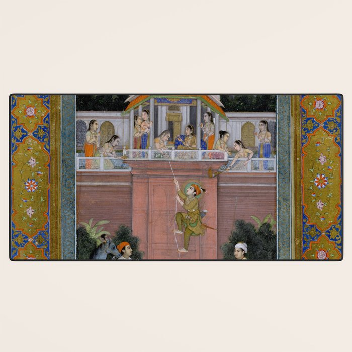 Prince Climbing Tower Manuscript Mughal India Desk Mat Gallery Image 3