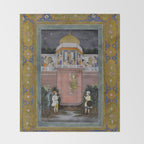 Prince Climbing Tower Manuscript Mughal India Throw Blanket Gallery Image 2