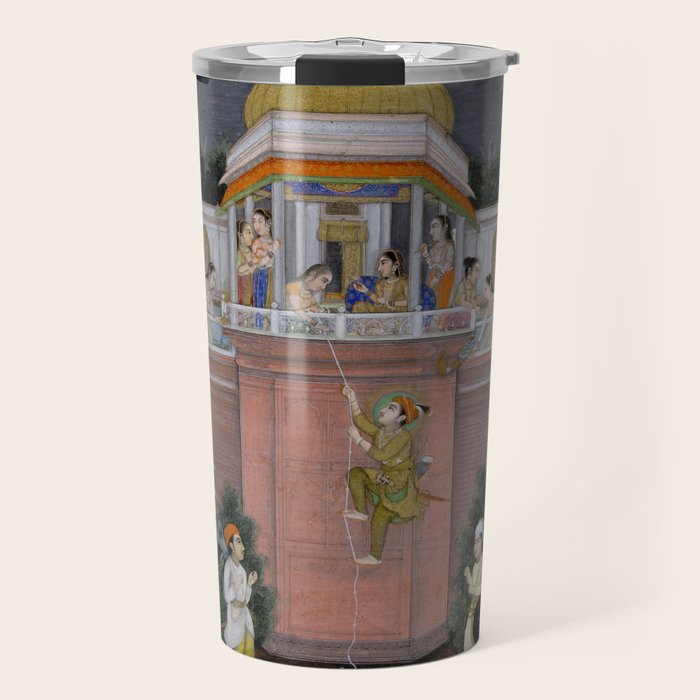 Prince Climbing Tower Manuscript Mughal India Travel Mug Gallery Image 1