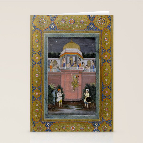 Prince Climbing Tower Manuscript Mughal India Stationery Card Gallery Image 2