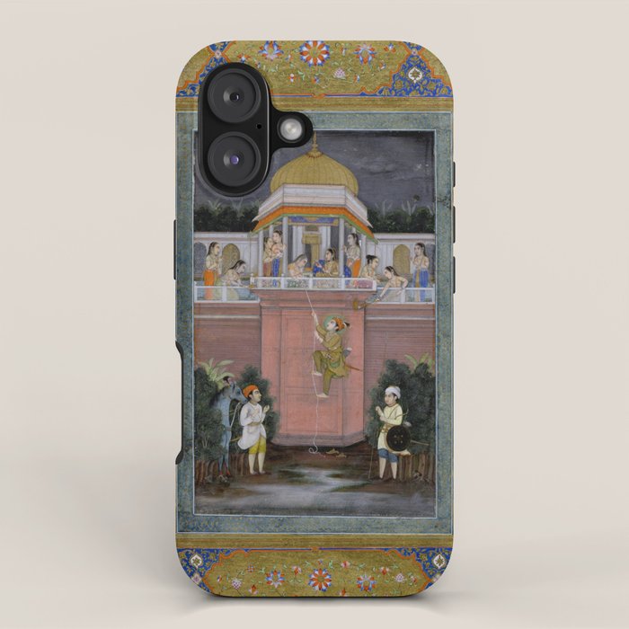 Prince Climbing Tower Manuscript Mughal India iPhone Case Gallery Image 1