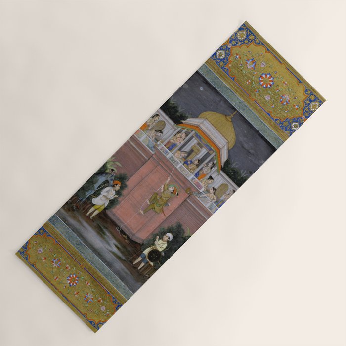 Prince Climbing Tower Manuscript Mughal India Yoga Mat Gallery Image 1