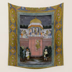 Prince Climbing Tower Manuscript Mughal India Wall Tapestry Gallery Image 4