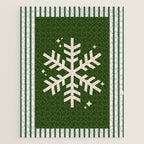 Snowflake Green Striped Jigsaw Puzzle Gallery Image 1