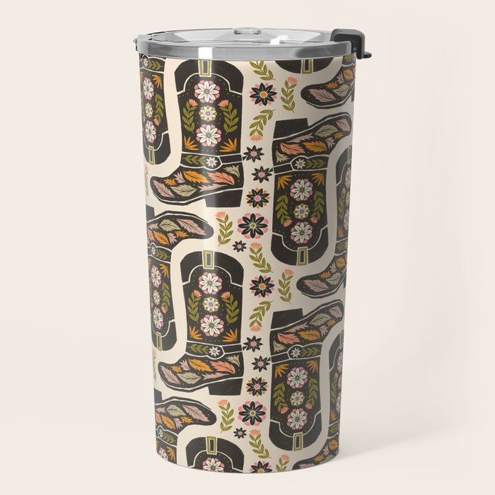 Cowboy boots and flowers Travel Mug Gallery Image 2