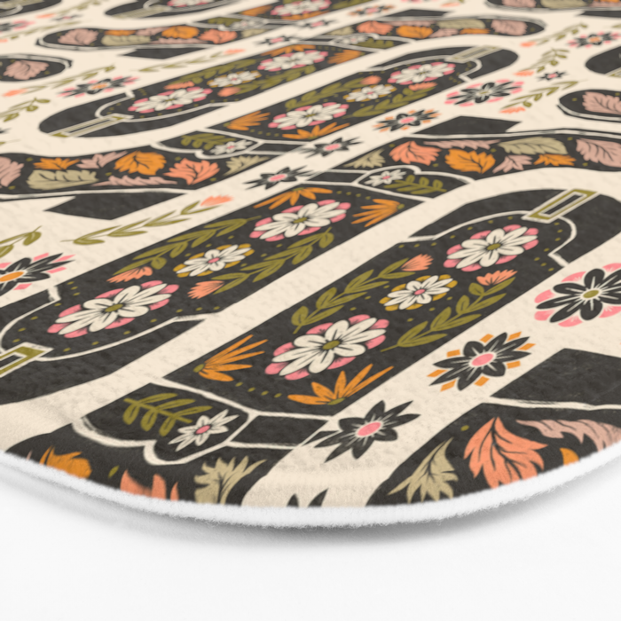 Cowboy boots and flowers Bath Mat Gallery Image 3