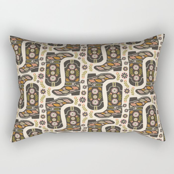 Cowboy boots and flowers Rectangular Pillow Gallery Image 1