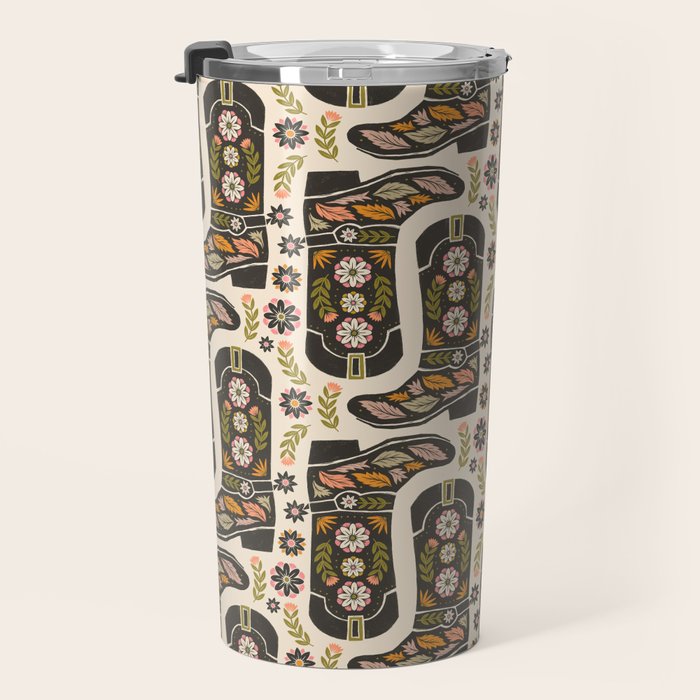 Cowboy boots and flowers Travel Mug Gallery Image 3