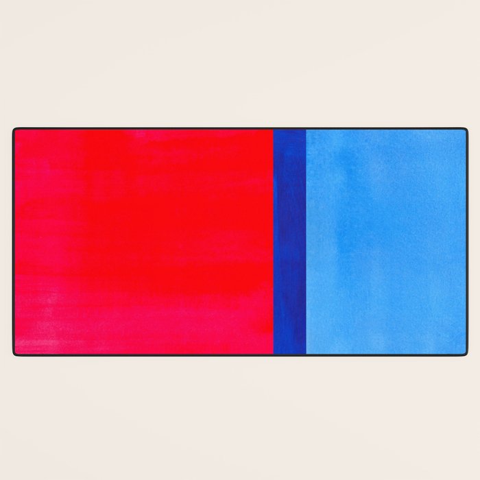 Cerulean Blue Red  Desk Mat Gallery Image 3