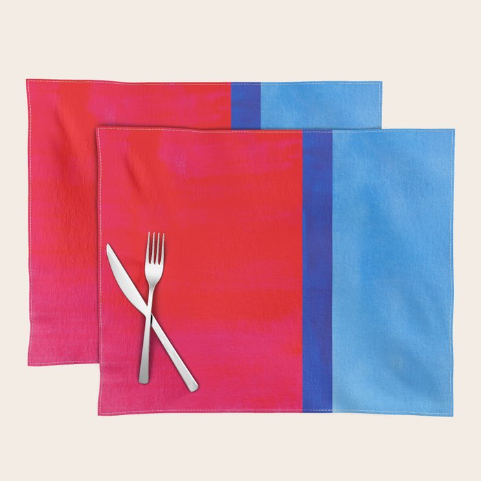 Cerulean Blue Red  Placemat Gallery Image 1