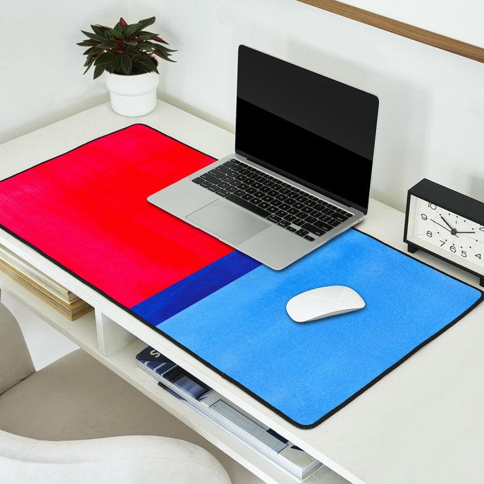 Cerulean Blue Red  Desk Mat Gallery Image 2