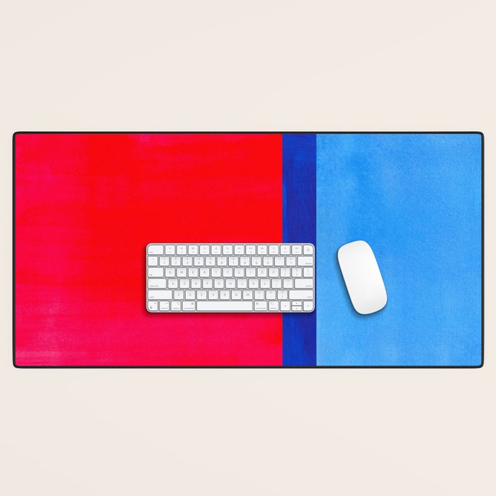 Cerulean Blue Red  Desk Mat Gallery Image 1