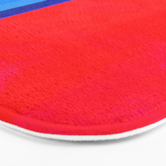 Cerulean Blue Red  Bath Mat Gallery Image 3