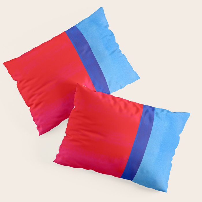 Cerulean Blue Red  Pillow Sham Gallery Image 3