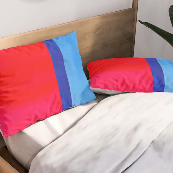 Cerulean Blue Red  Pillow Sham Gallery Image 2