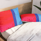 Cerulean Blue Red  Pillow Sham Gallery Image 2