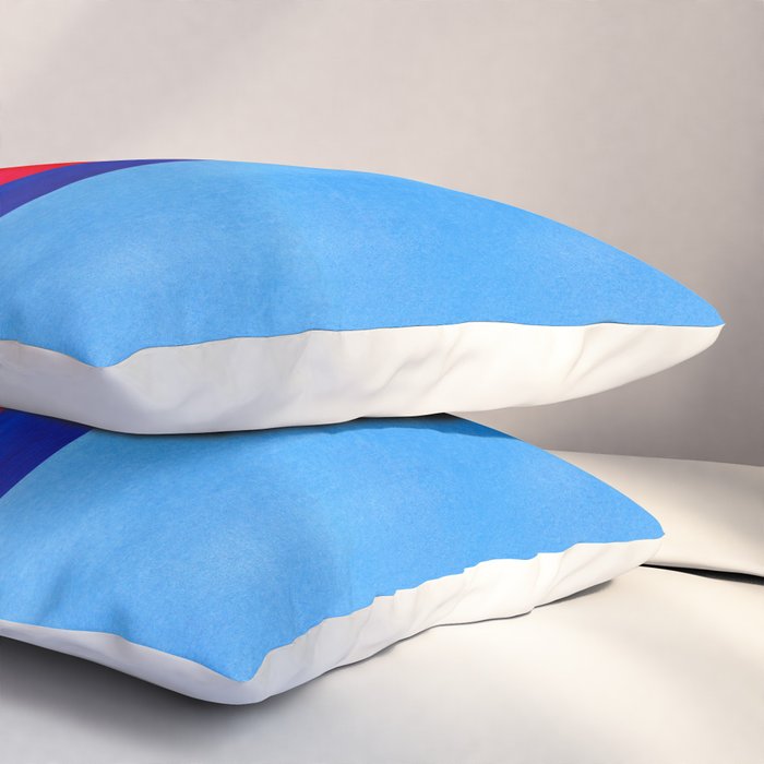 Cerulean Blue Red  Pillow Sham Gallery Image 3