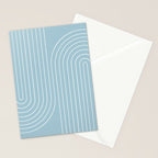 Minimal Line Curvature XCVII Sky Blue Stationery Card Gallery Image 2