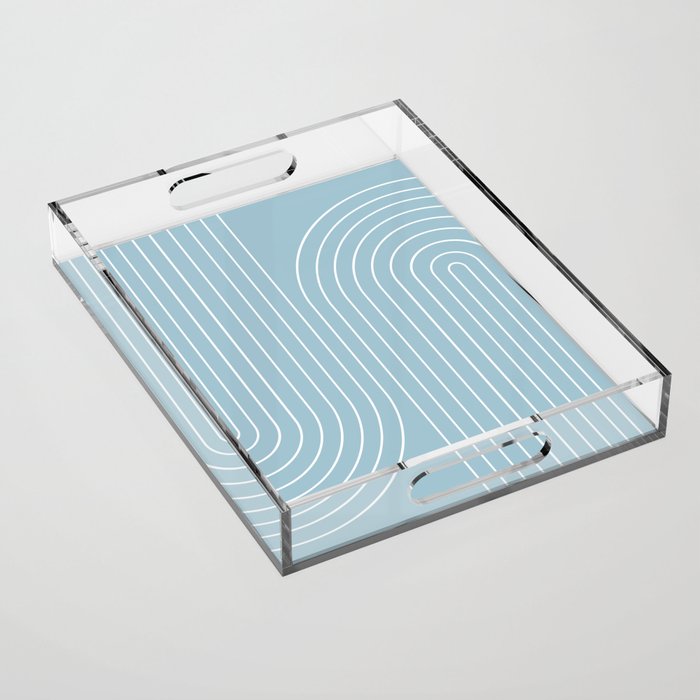 Minimal Line Curvature XCVII Sky Blue Acrylic Tray Gallery Image 1