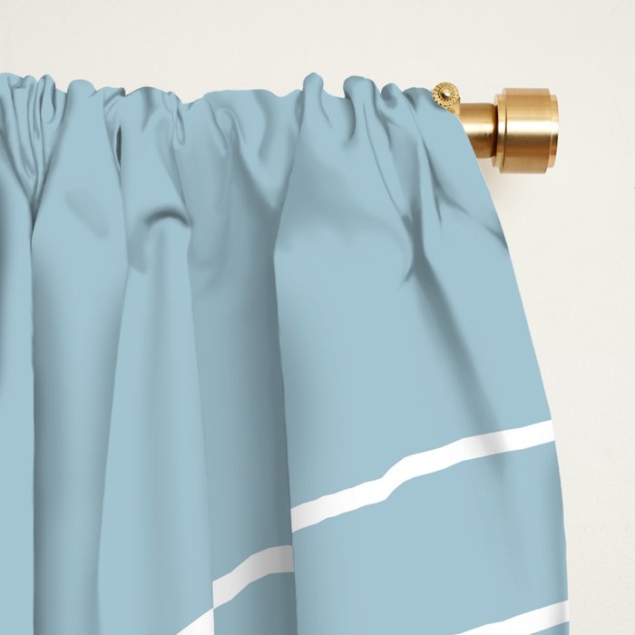 Minimal Line Curvature XCVII Sky Blue Window Curtain Gallery Image 2