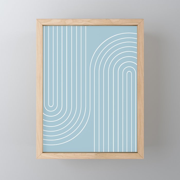 Minimal Line Curvature XCVII Sky Blue Mini Art Print Gallery Image 1