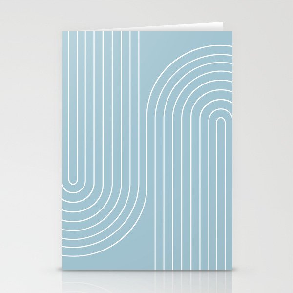 Minimal Line Curvature XCVII Sky Blue Stationery Card Gallery Image 2