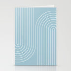 Minimal Line Curvature XCVII Sky Blue Stationery Card Gallery Image 2