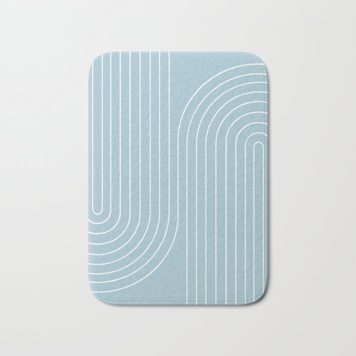 Minimal Line Curvature XCVII Sky Blue Bath Mat Gallery Image 1