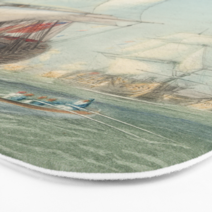 Vintage Ship Art Bath Mat Gallery Image 3