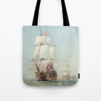 Vintage Ship Art Tote Bag Gallery Image 1