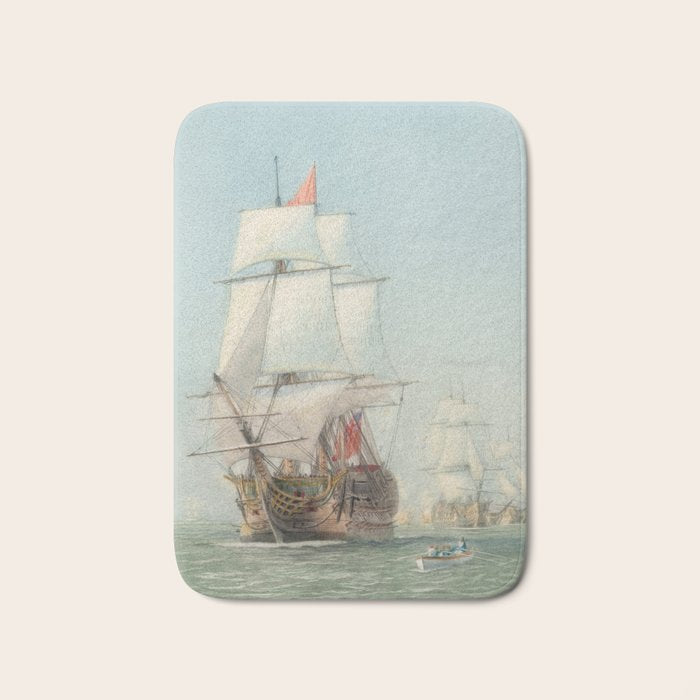 Vintage Ship Art Bath Mat Gallery Image 1