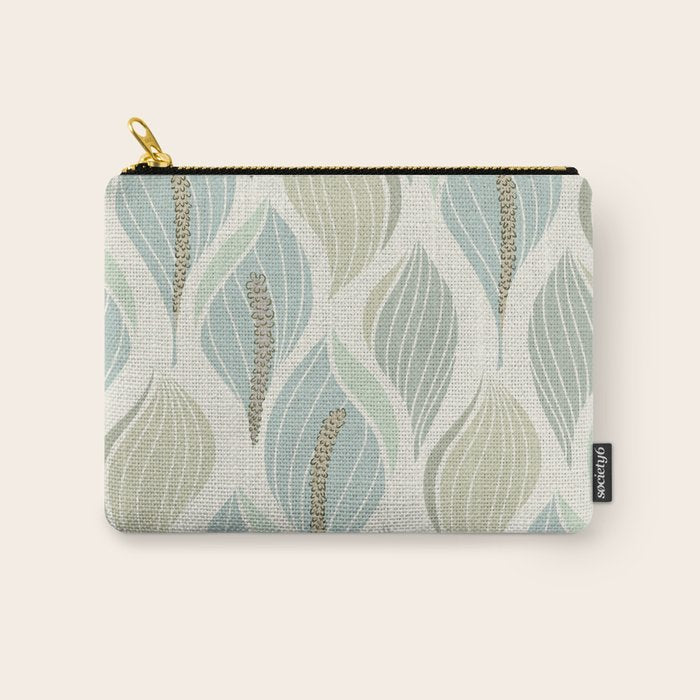 Minimalistic flow Peace lily soft green pattern Carry All Pouch Gallery Image 1