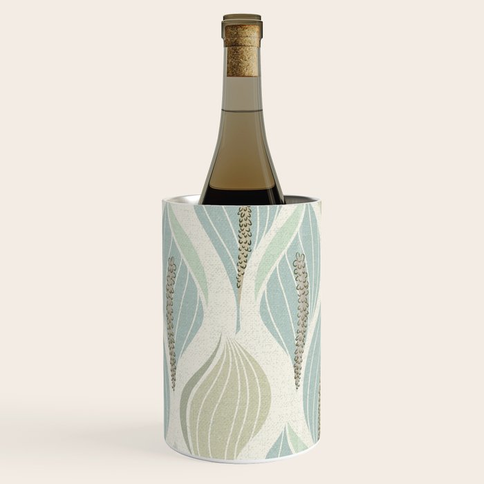 Minimalistic flow Peace lily soft green pattern Wine Chiller Gallery Image 2