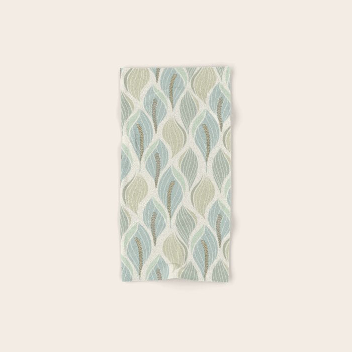 Minimalistic flow Peace lily soft green pattern Bath Towel Gallery Image 1