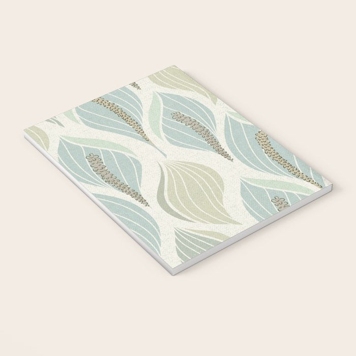 Minimalistic flow Peace lily soft green pattern Notebook Gallery Image 3
