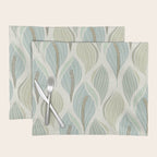 Minimalistic flow Peace lily soft green pattern Placemat Gallery Image 1