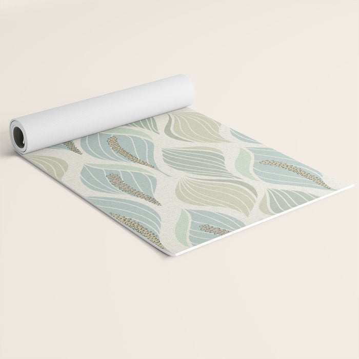 Minimalistic flow Peace lily soft green pattern Yoga Mat Gallery Image 2