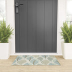 Minimalistic flow Peace lily soft green pattern Welcome Mat Gallery Image 3
