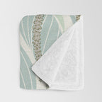 Minimalistic flow Peace lily soft green pattern Throw Blanket Gallery Image 3