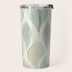 Minimalistic flow Peace lily soft green pattern Travel Mug Gallery Image 2